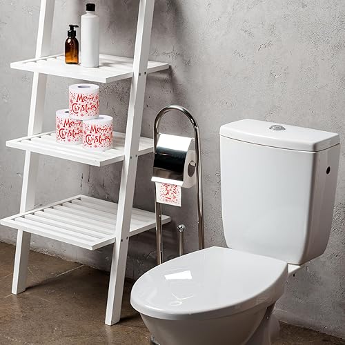 Miniatura 3 de Patelai 8 piezas de papel higiénico de Navidad a granel de rollos de papel higiénico de colores, renos, divertido papel higiénico para regalo de