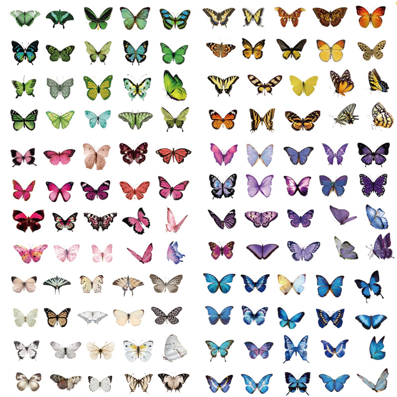 Lushyp 240 Hojas Scrapbooking Pegatina Mariposa, Pegatinas Pared, Material Impermeable para Mascotas, Pegatinas de La Serie Garden, Pegatinas de Mariposas Frescas y Hermosas