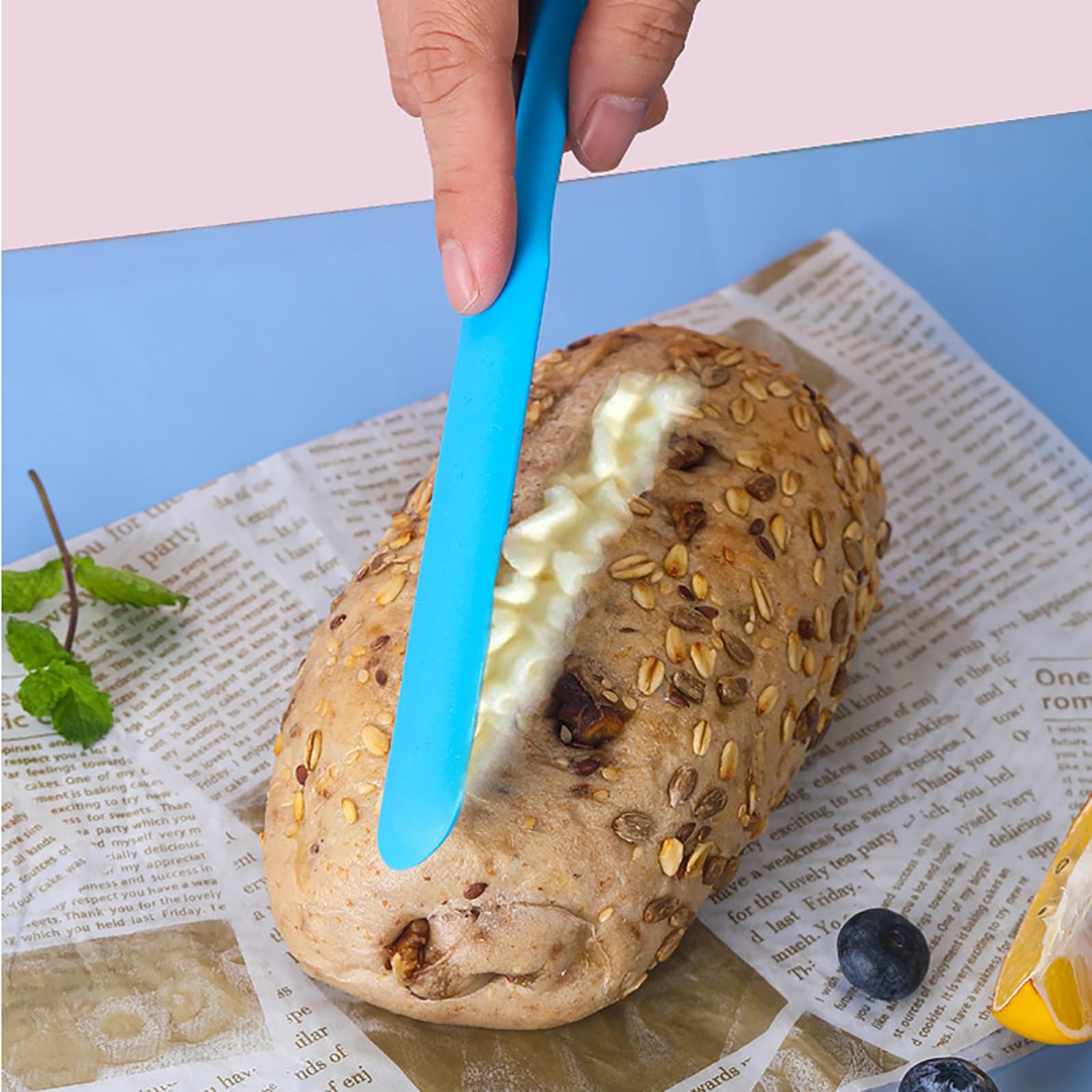 Espátula para tarros, espátula de masa madre con mango largo, espátula delgada de silicona para frascos (3 piezas) (3) 5