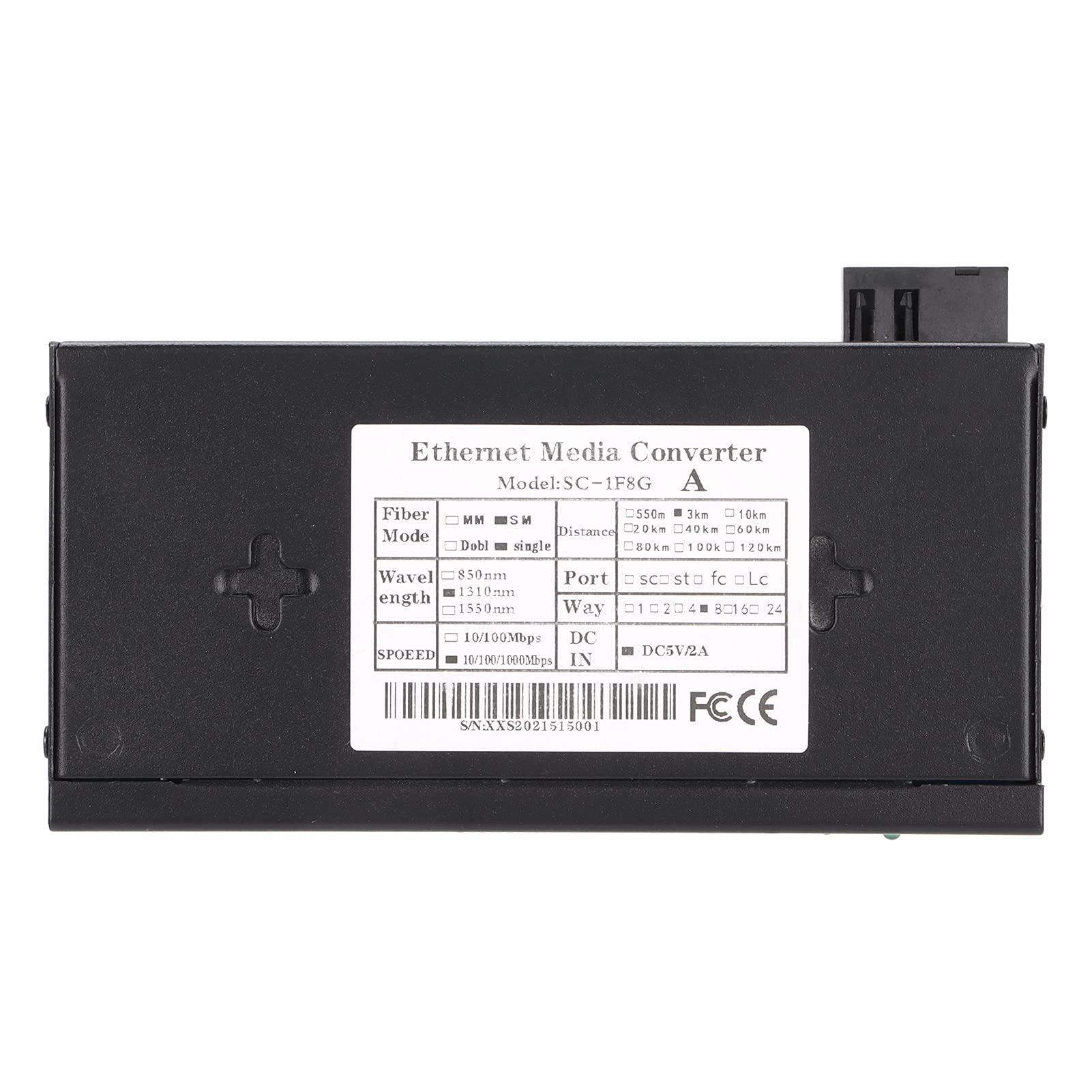 Convertisseur de Média Ethernet, Identification Automatique RJ45 10/100/1000M SC3KM, Monomode, Fiber Unique pour Usage Bureautique