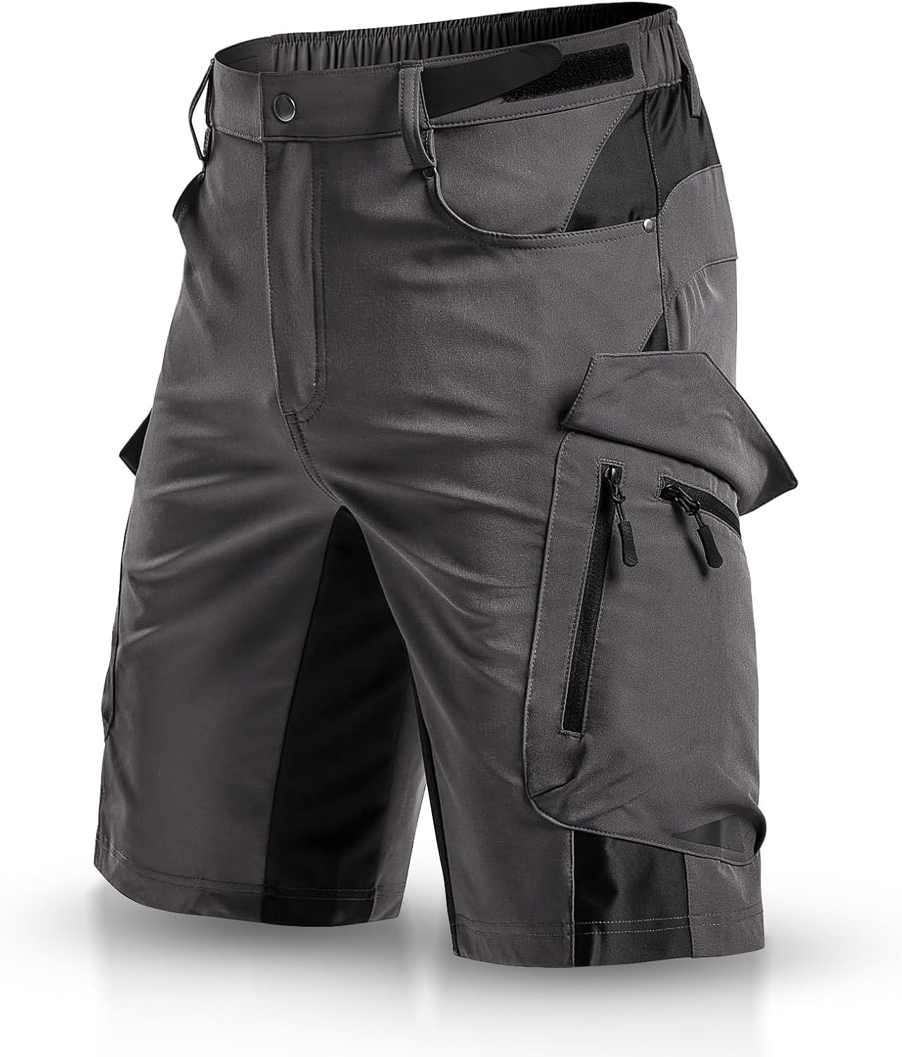 Wespornow Korte broek heren, cargo shorts met 6 zakken, werkbroek mannen, korte bermuda, wandelbroek, fietsbroek, chino, stretch, zomer, wandelshorts, MTB- broek(Licht kaki,3XL