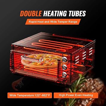3000W 16″ Countertop Pizza Maker Electric Grill & Toaster Oven – 50-350°C Pizza Cooker for Baking, Grilling with 60-Min Timer, Baking Tray & Stone Base | Stainless Steel SingleLayer
