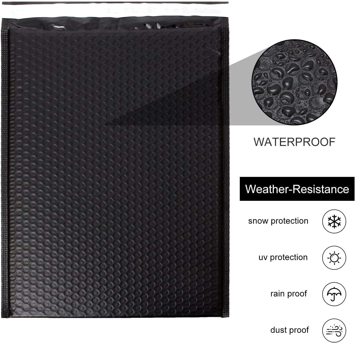 30 Stück Luftpolsterumschlag A4, 25.4x33cm Poly Bubble Mailers Umschläge Verpackung Gepolstert, Schwarzer Umschlag aus Schaumstoff für die Verpackung