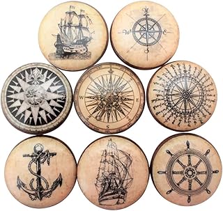 Set of 8 Old World Nautical Wood Cabinet Knobs (Set 1)