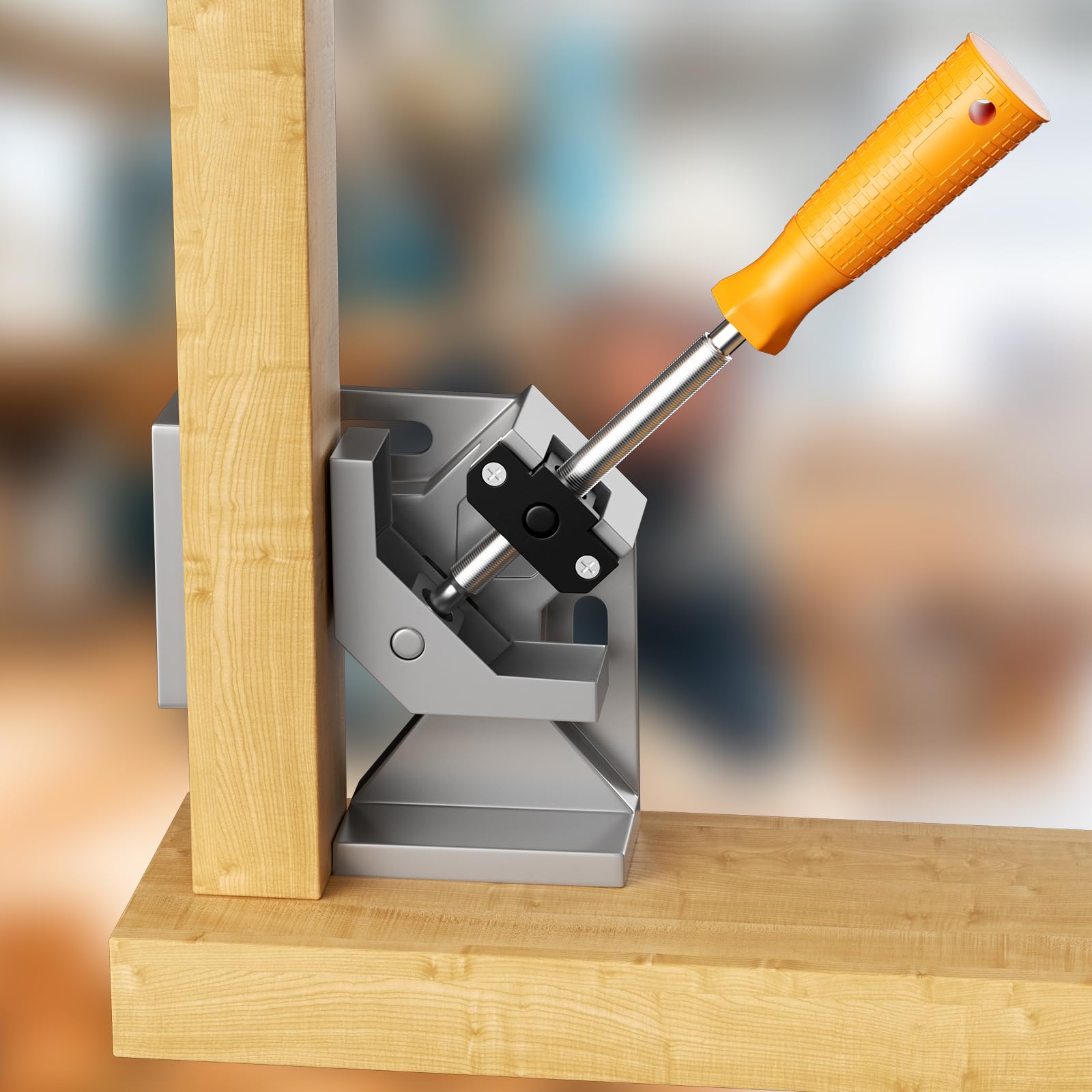 Lectorias 2 Pièces serre joint angle à 90 degrés, menuisier outillage | etau Alliage d'Aluminium, serrage angulaire avec Mâchoire Pivotante Réglable, assemblage bois avec Poignée, pince de soudage