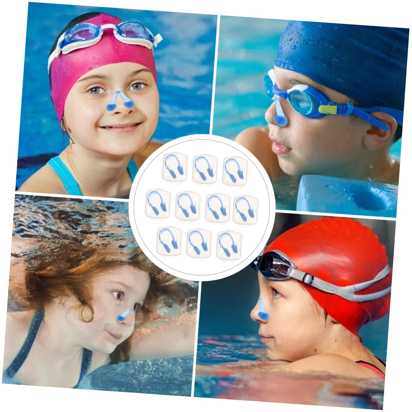 30 STK Nasenklammer Schwimmzubehör für Kinder Pincher praktischer Nasenclip Swimming Nose Clip Schwimmnasenclip strapazierfähiger Nasenclip Schwimmender Nasenclip Kieselgel Blue