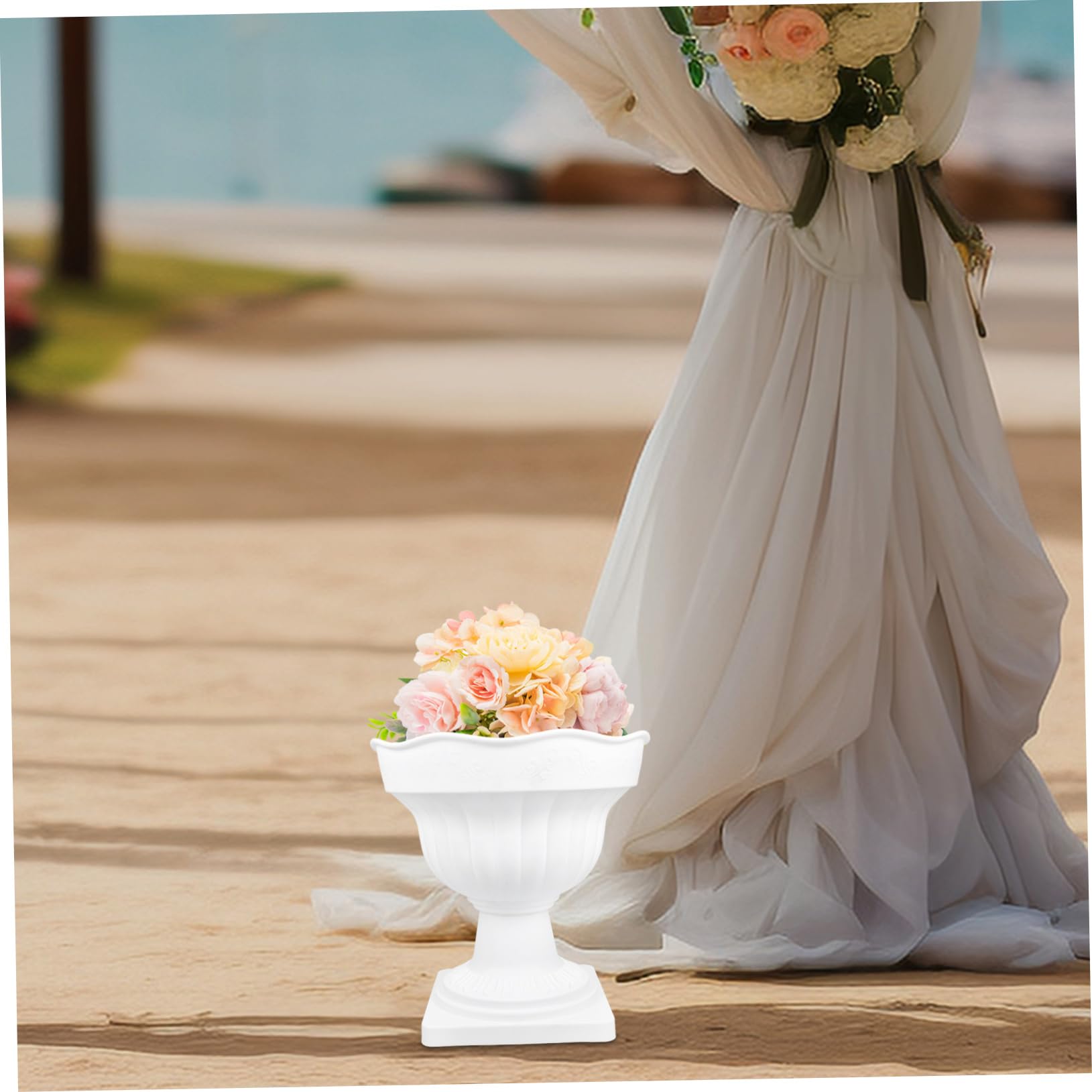 2piezas Guía De Productores De Plástico para Eventos Decoración De Jardines Macetas Romanas Macetas De Columnas para