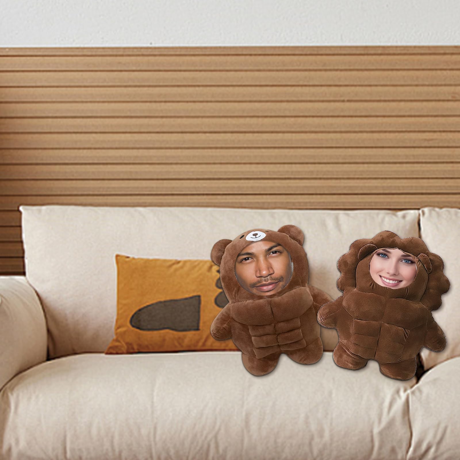 Giocattolo di peluche personalizzato dell'orso muscolare, giocattolo di peluche personalizzabile con foto del viso - giocattolo divertente (11,8 pollici)