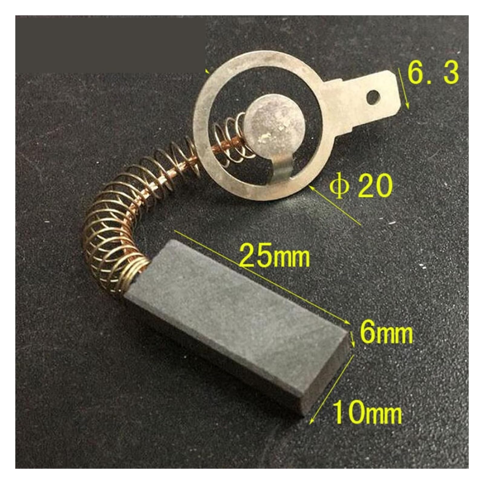 10 sztuk 6 x 10 x 25 mm sprężynowe szczotki węglowe do silnika prądu stałego A121