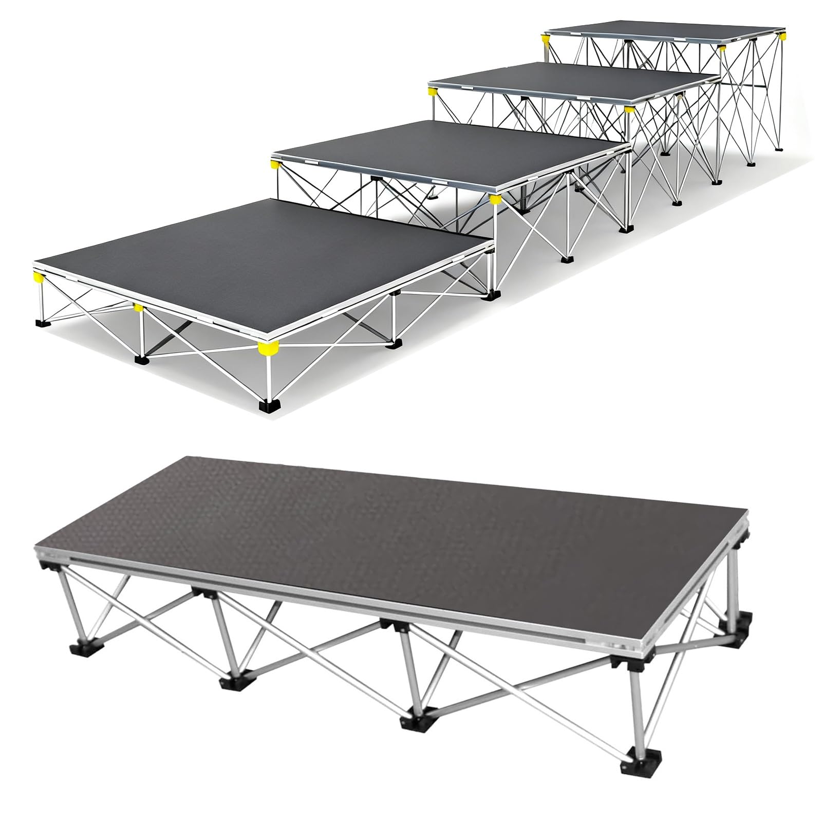 Plataforma plegable portátil para escenario, sistema modular conectable para auditorios escolares, conciertos, eventos