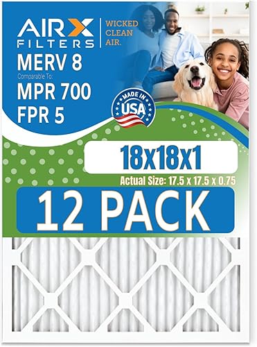 Miniatura 10 de Filtro de aire de 16 x 22 x 1 con clasificación MERV 8, paquete de 12 filtros de horno comparables a MPR 700 y FPR 5, fabricado en Estados Unidos