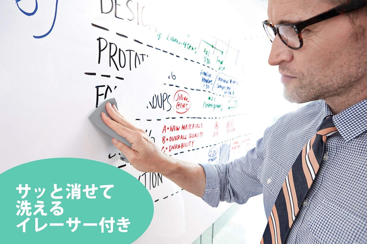 Buy Postit Dry Erase Whiteboard Film Surface for Walls, Doors, Tables