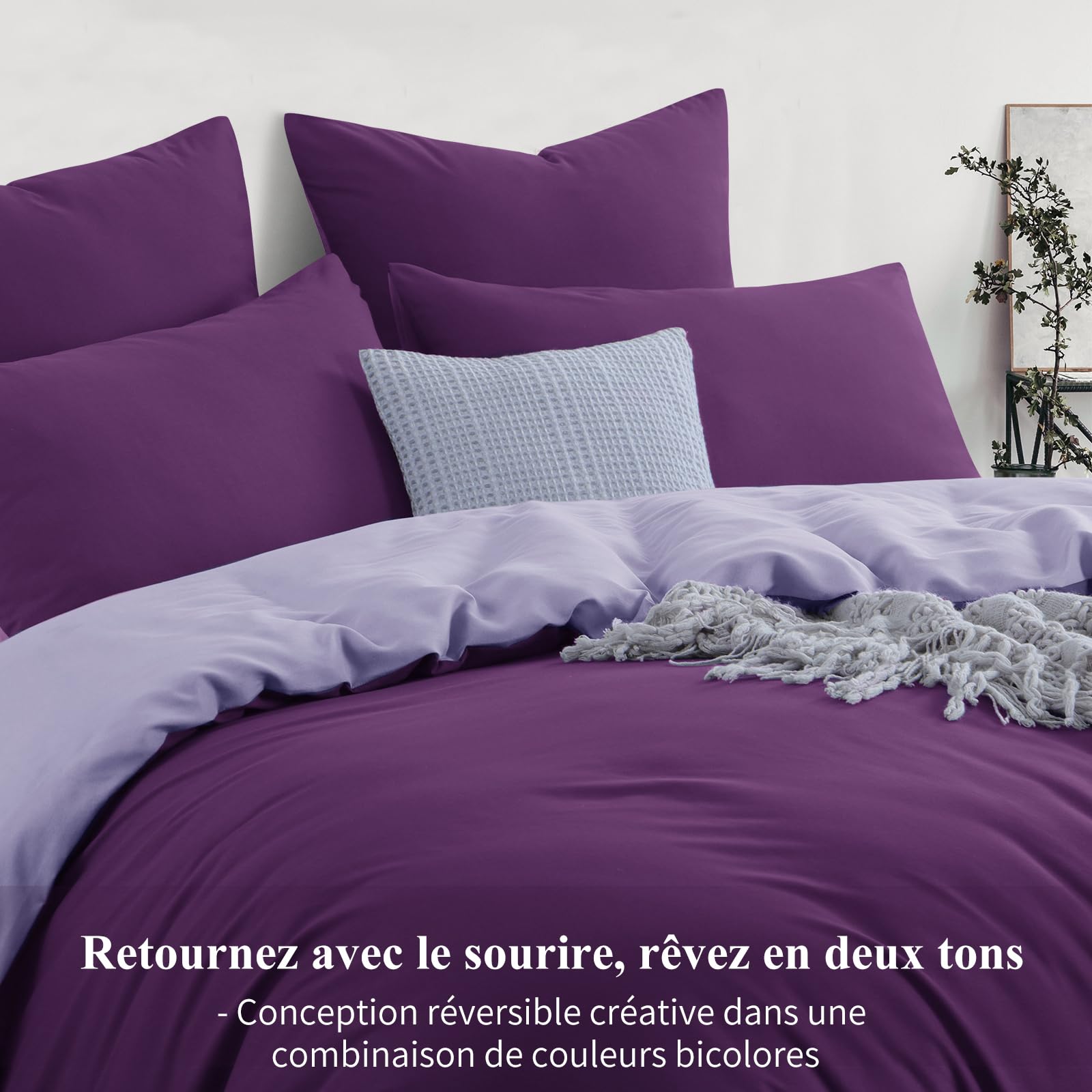 Aisbo Funda Nórdica 220x240 Reversible Violeta