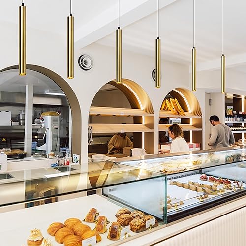 Miniatura 7 de OKELI Luces Colgantes Modernas 4000K Bronce LED Regulables Accesorios de Lámparas Colgantes Iluminación Colgante para Isla de Cocina, Bar,