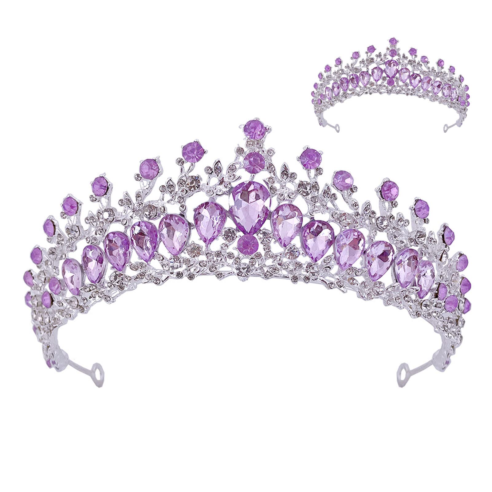 Keenso Corona de Novia, Corona de Diamantes de Imitación de Aleación de Zinc Exquisita de Moda Brillante para Baile de Graduación