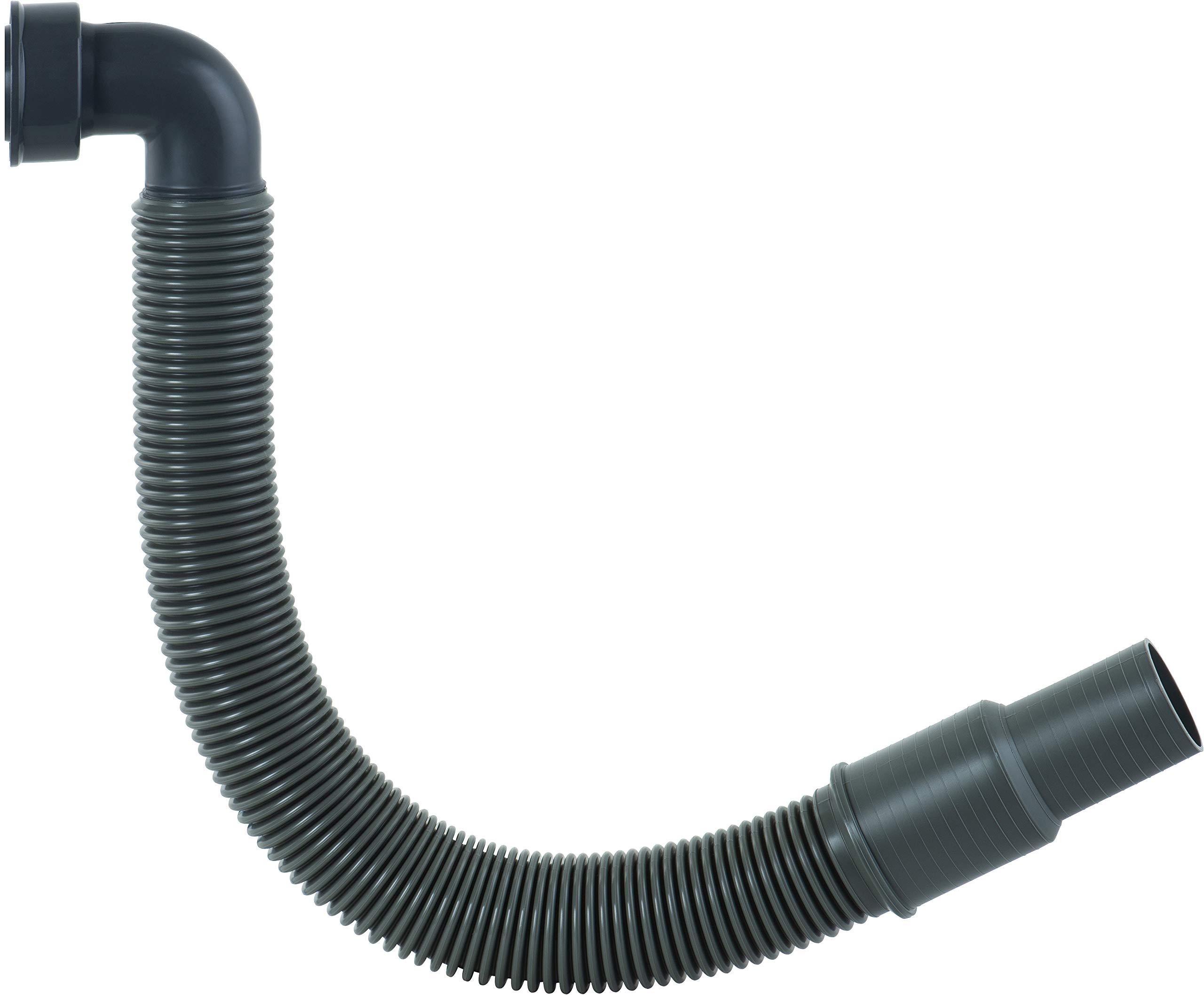 Cornat T353307R Elastyczna rura wydechowa 90° -1 1/2" x 40/50 mm, do podłączenia ścieków, w opakowaniu z tworzywa sztucznego, nadające się do recyklingu, kolor: Szary