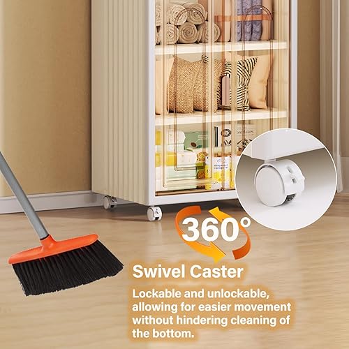 Miniatura 6 de haiorjun Armario plegable portátil, organizador de ropa para niños, armario de almacenamiento de plástico para ropa, armario pequeño con ruedas,