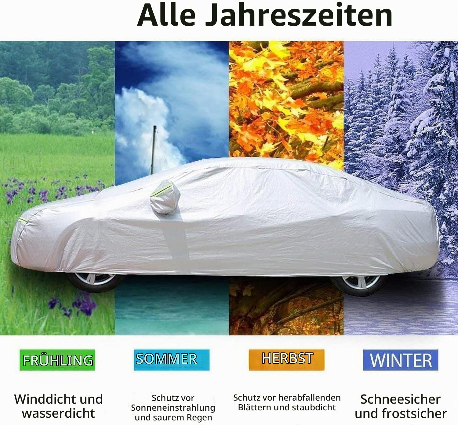 Hagelschutzplane Auto für Volvo XC60, Autoabdeckung Outdoor, Auto Abdeckplane Wasserdicht, Autogarage Abdeckung, Atmungsaktiv, Uv Beständig, Reißfest Und Langlebig Abdeckplane(Black/red)