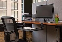 Vista 3 de Stand Up Desk Store - Bandeja ajustable y retráctil para teclado, con abrazadera compacta, debajo del escritorio, optimización de espacio, 25 x 11.5