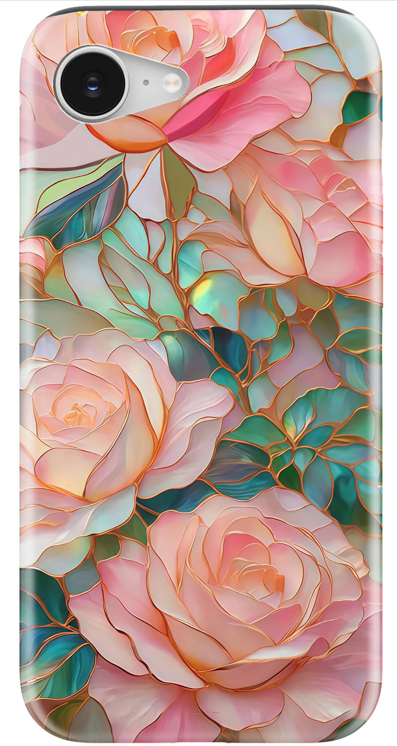 Goodon for iPhone 17 Pro Max Case Cute, Preppy Floral Design,Slim Silicone Protective Hard Cover, Wireless Charging Compatible Aesthetic Glossy Y2K Phone Cases for Women Girls, Marbled Floral Veins — view 75