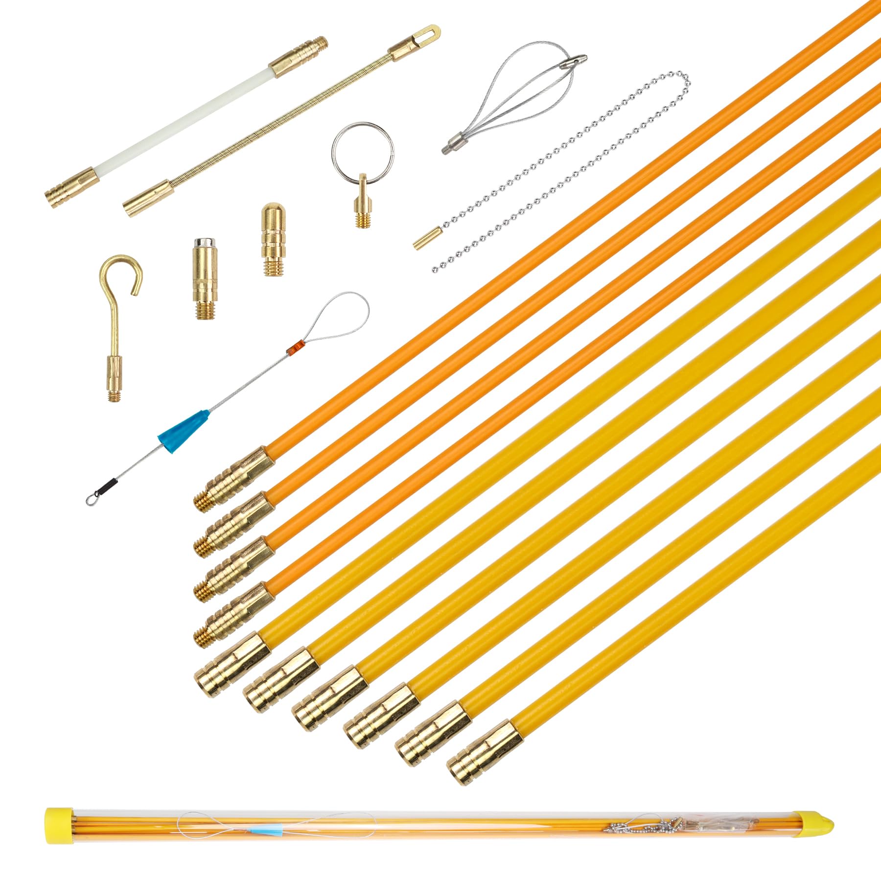 Guia pasacables de fibra de vidrio100cm x 10 Juego de varillas pasacables 10 m