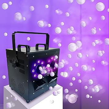 1500W Fog & Bubble Machine with 16 LED Lights, 3 in 1 Combo for Halloween, Birthday, Christmas Indoor/Outdoor Parties, Remote Control & DMX