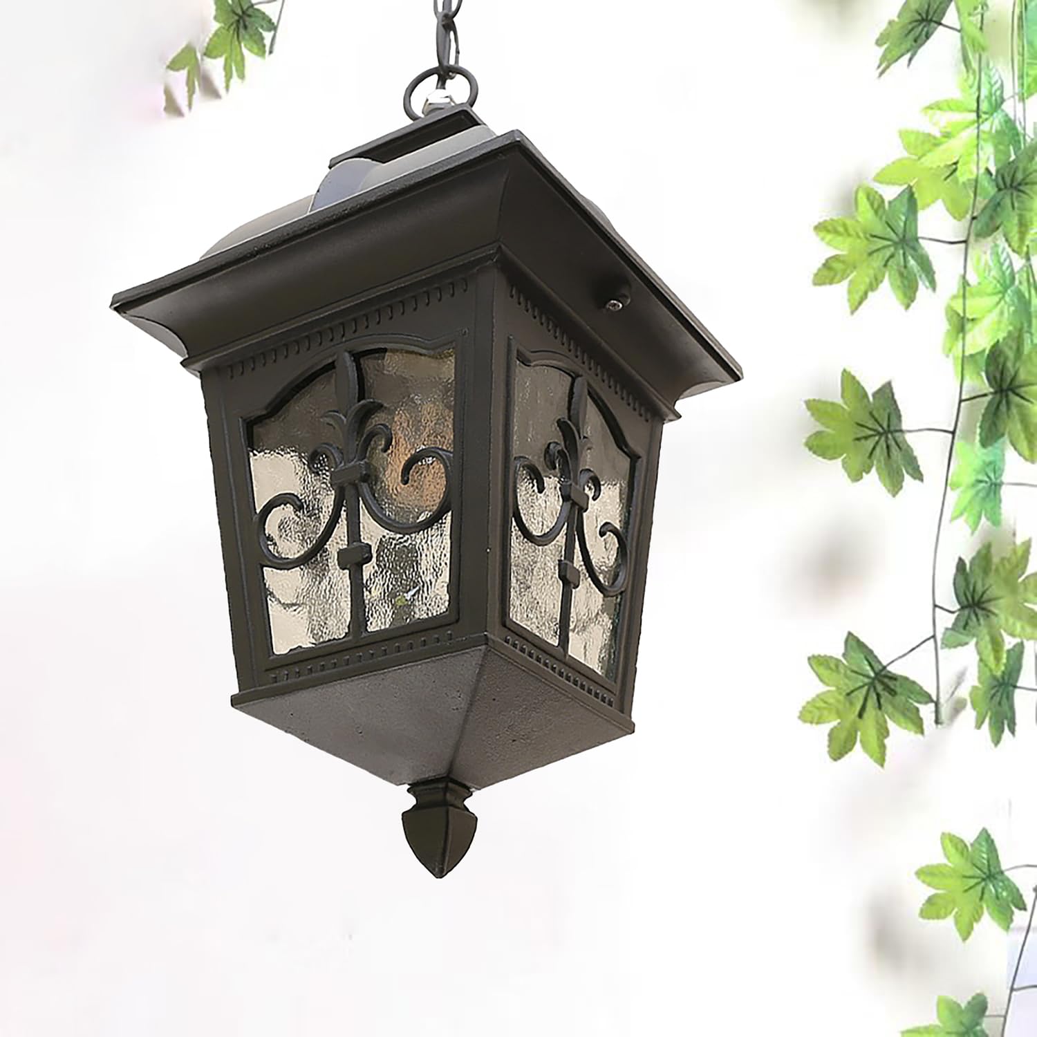 XINYASEE Lámpara colgante de exterior,Lámpara de Techo,Lámpara colgante de aluminio de un cabezal,Farol Colgante de Techo Exterior para Jardín Terraza Balcón,E27 (B)
