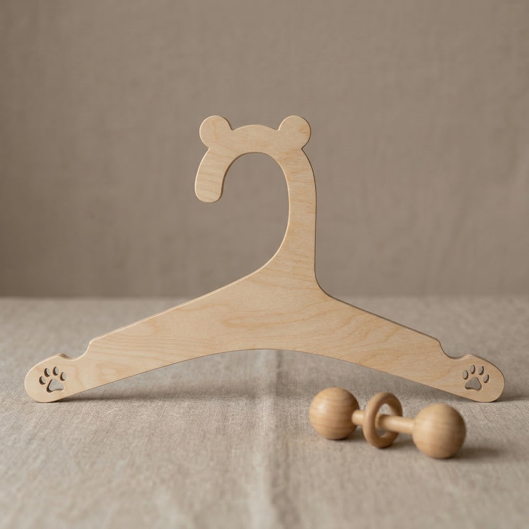 20 Perchas de Madera para Bebé - Perchas Infantiles Antideslizantes y Delgadas - Perchas de Madera para Ropa de Bebé Recién — view 5