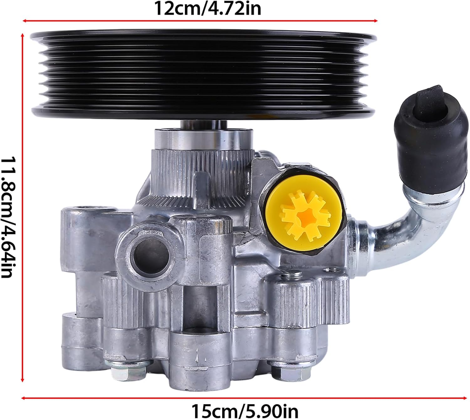 PHEZEN 04892093AA Car Power Steering Pump with Pulley Fit for Chrys-ler 300 V6 2.7L 3.5L V8 5.7L 6.1L 2005-2010, For Dod-ge Challen-ger 2009-2010, For Dod-ge Char-ge 2006-2010, For Magnum 2005-2008