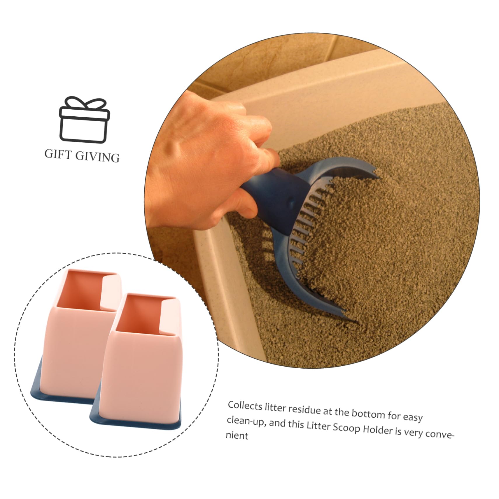 INOOMP 2pezzi Contenitore per Paletta Lettiera per Gatti Supporto Plastica Resistente Facile da Pulire e Riporre Accessori per Animali Domestici Base per Raccogliere Residui di Lettiera