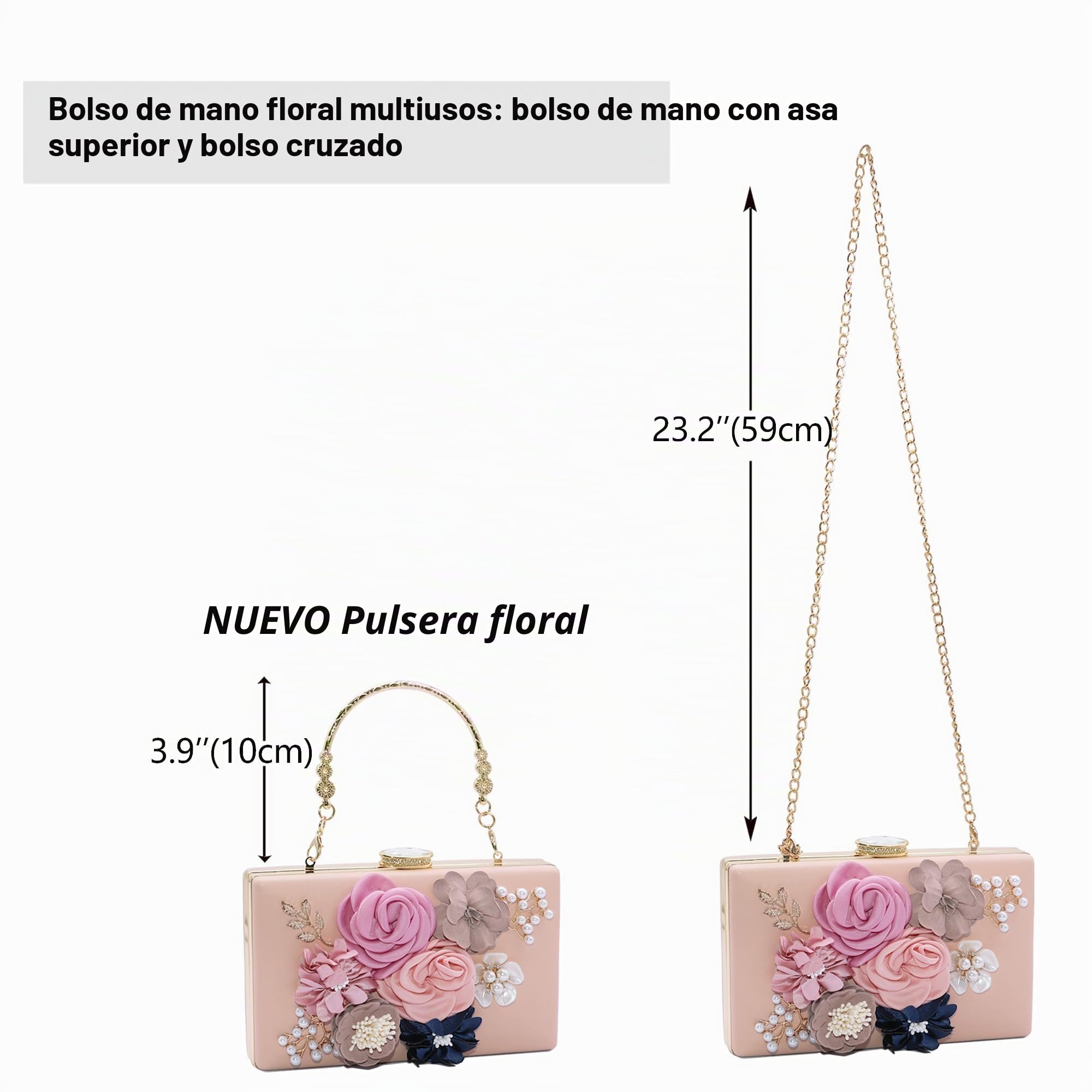 flor bolsa de noche mujer bolso de boda elegante embrague