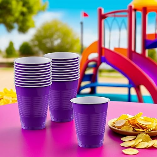 Miniatura 2 de amscan Nuevos vasos de plástico morados  16 oz.  Paquete de 20  Suministros para fiestas