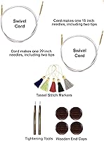 Vista 5 de Lantern Moon Ancestry - Juego de 9 pares de agujas de tejer circulares intercambiables de 4 pulgadas, hechas a mano de ébano de EE. UU. 2.5, 3, 4