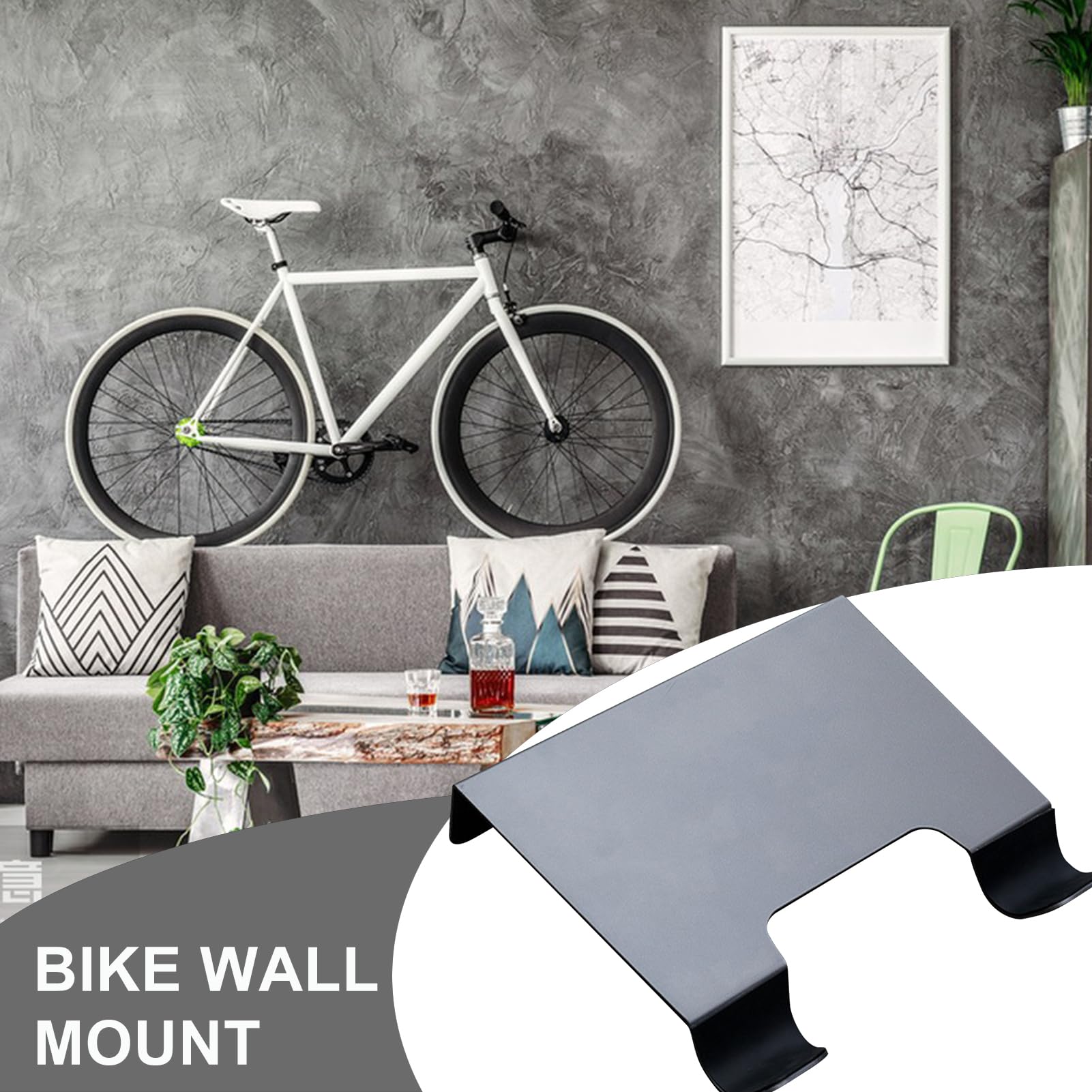 Portabicicletas para montaje en pared - Soporte de pared para garaje de carga pesada, soporte y organizador para bicicletas | Uso interior y exterior en casa o apartamento