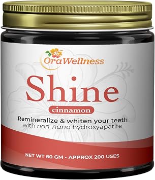 OraWellness Shine Remineralizing Natural Teeth Whitening Powder in Cinnamon + Pack of 3 Healthy Mouth Blend Organic Toothpaste & Mouthwash Alternative Tooth Oil