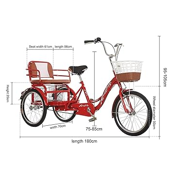 Amazon | 大人の三輪自転車 シングルスピード 20インチ3ホイール