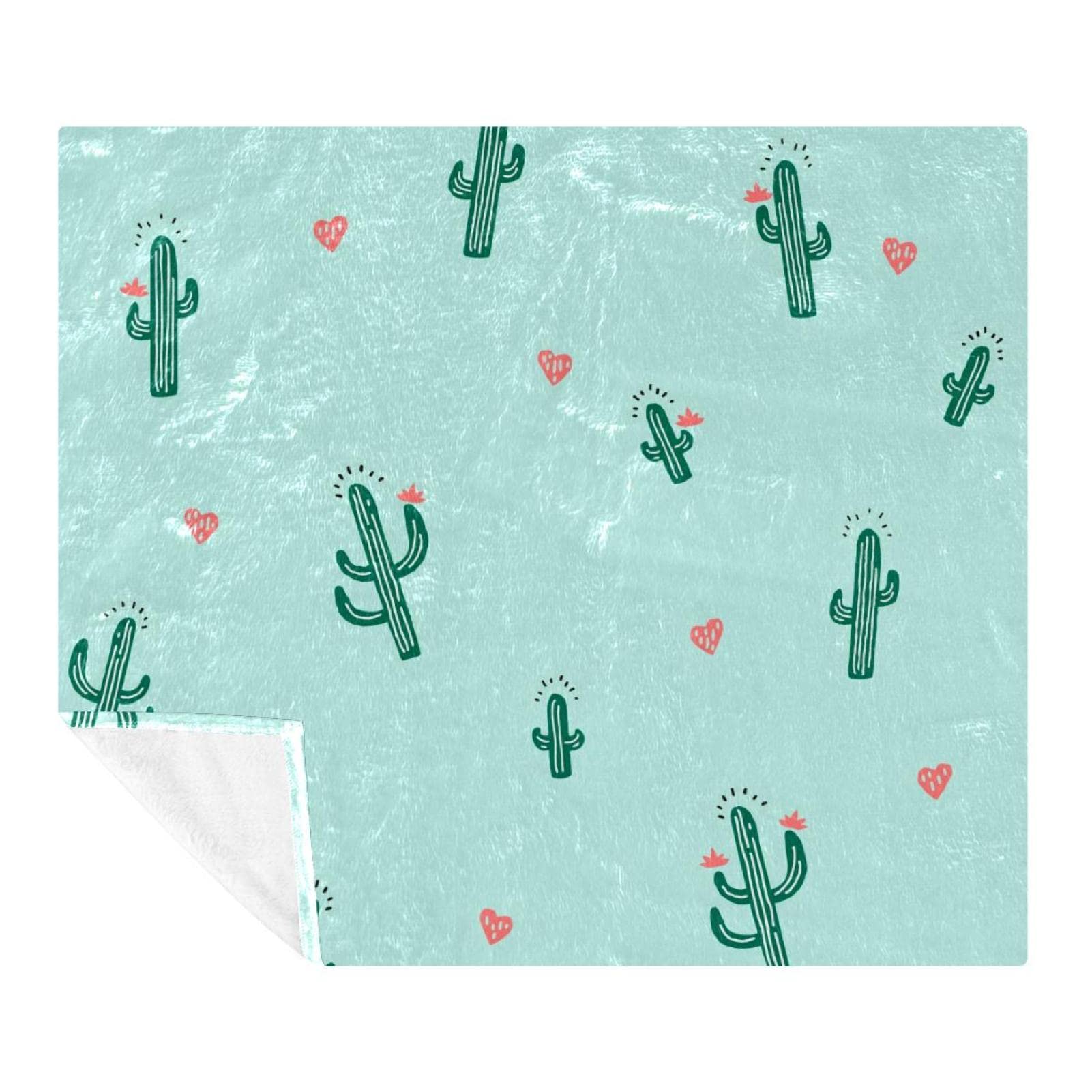 Couverture polaire cactus douce en microfibre légère pour un confort thermique optimal 150x130cm