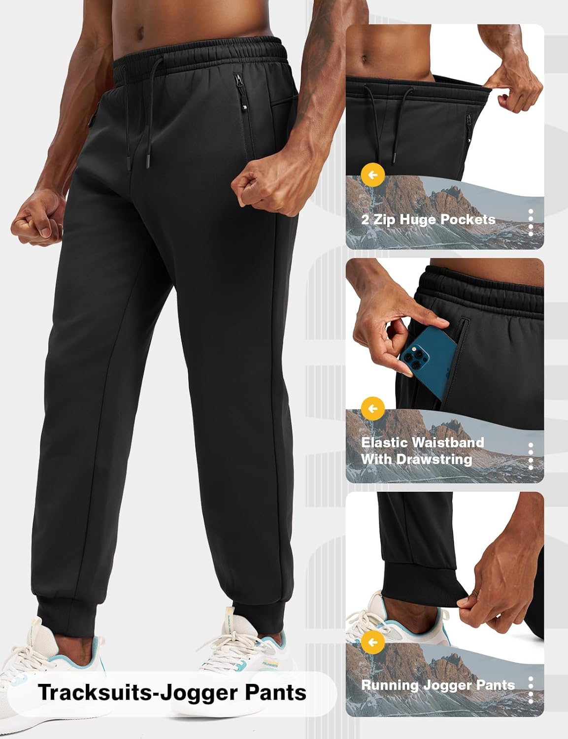 TBMPOY Mens Fleece Lined Hooded Tracksuits Sweatsuits 2 Piece Sets Winter Thermal Jogging Track Sweat Suits Warm Up Outfits - Image 5