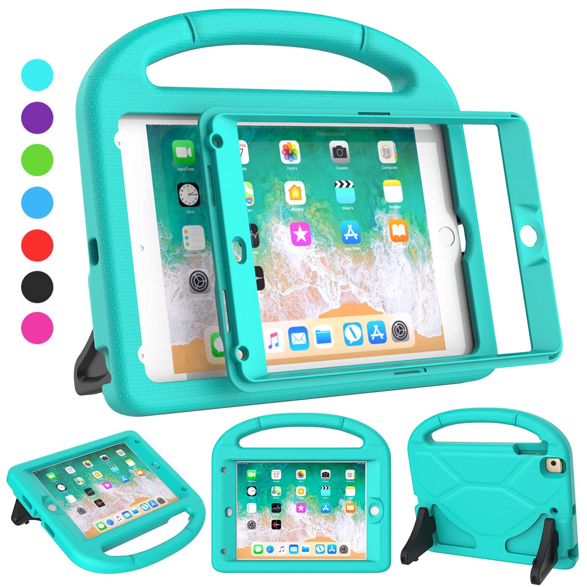SUPLIK Kids Case for iPad mini 4/5 (7.9"), Built-in Screen Protector Durable Shockproof Lightweight Cover with Handle Stand for 7.9 inch Apple iPad