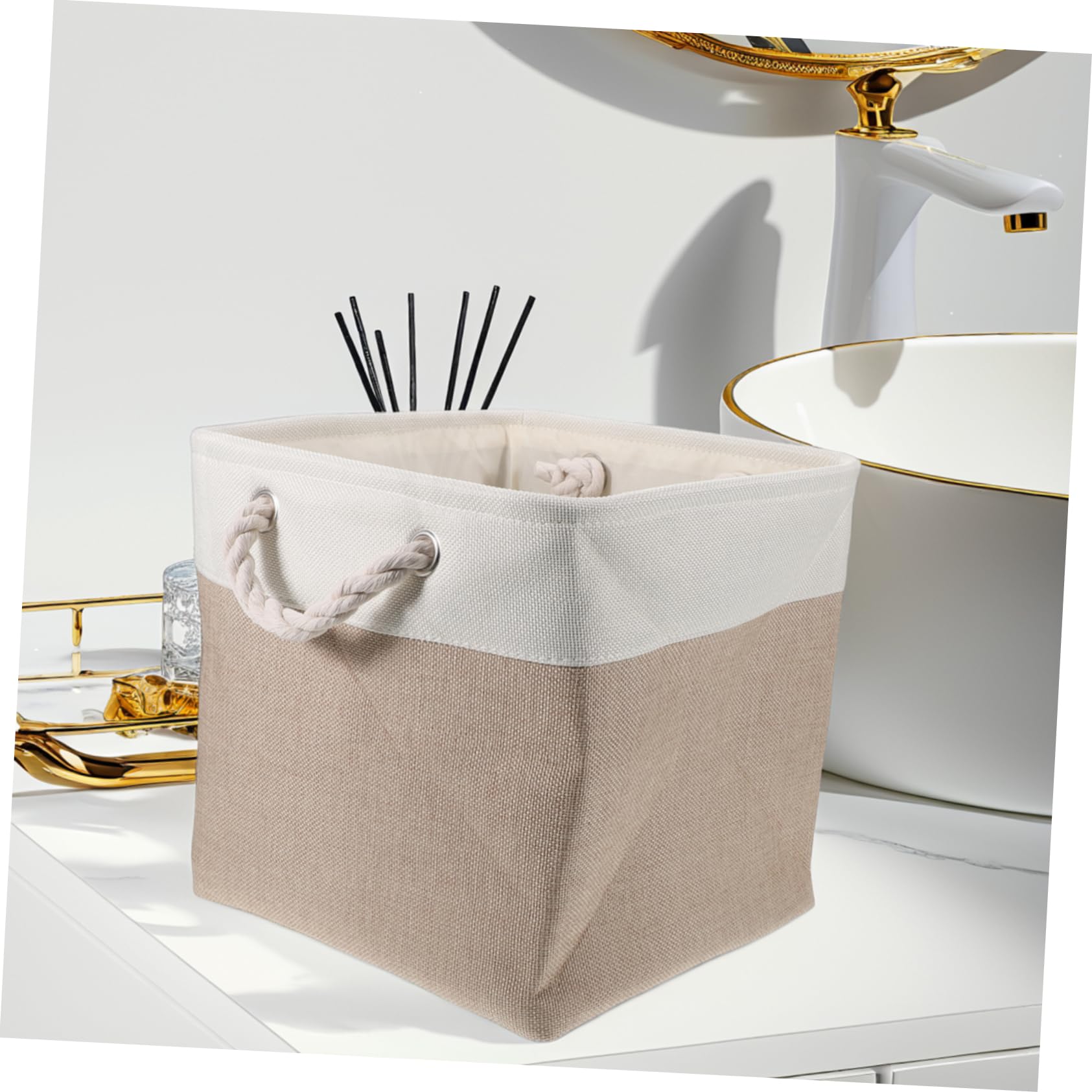 3 Piezas Cestas de Almacenamiento de Tela Plegables para Organización de Armarios Bins de Almacenaje con Asa Práctica para Ropa y Juguetes Diseño Chic y Funcional