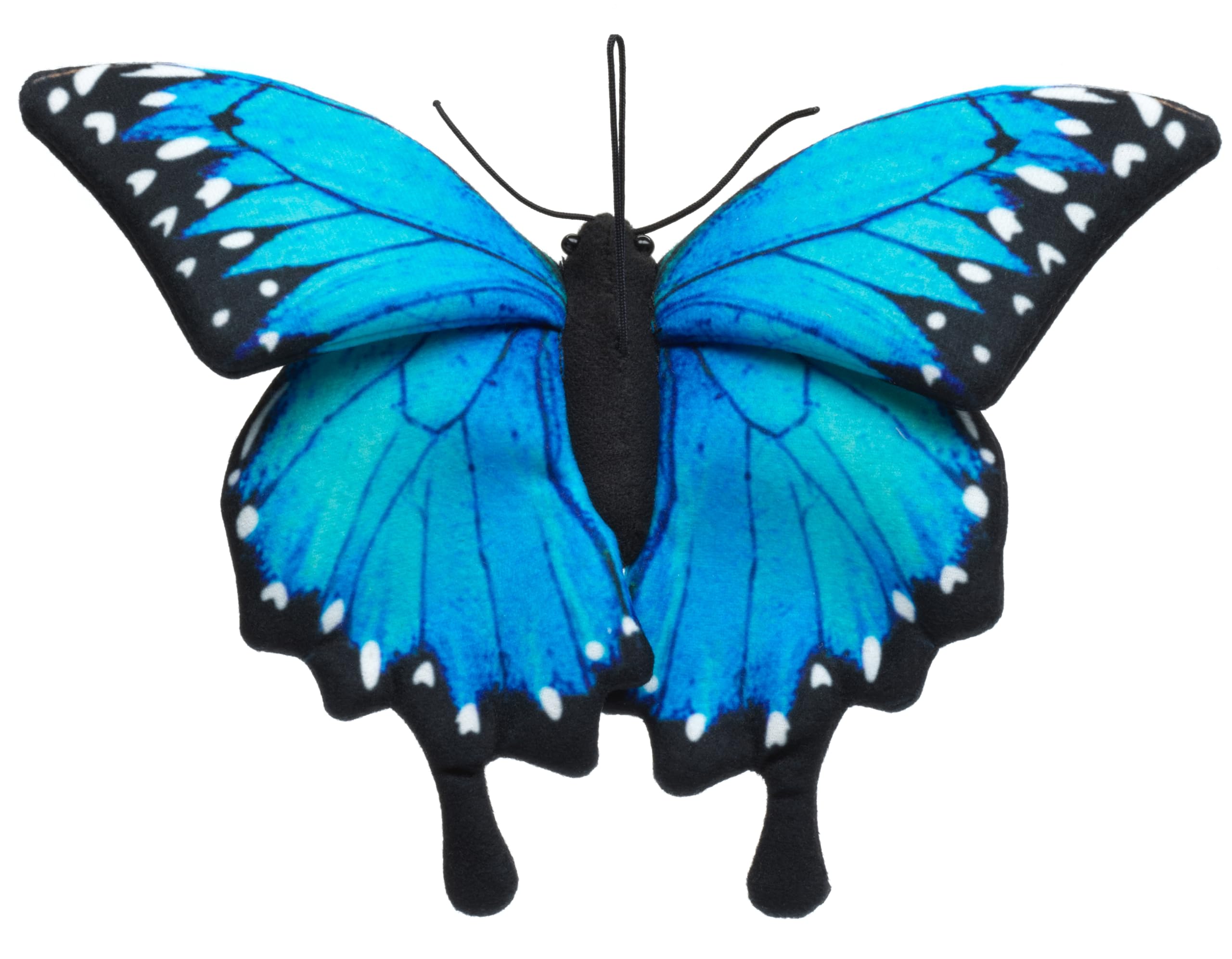 Uni-Toys - Butterfly blue (with loop) - 26 cm (width) - plush insect - plush toy, cuddly toy