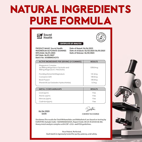 Miniatura 2 de Gomitas de glicinato de magnesio, sin azúcar con L-treonato de magnesio, suplemento de magnesio, gomitas de magnesio de alta absorción, 120