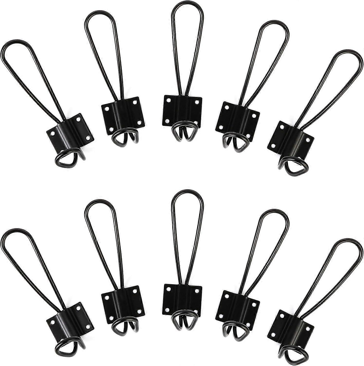 Joyhappst Image Color Rustic Entryway Hooks | 10 Pack Of Black Wall Mounted Vintage Double Coat Hangers With Lar