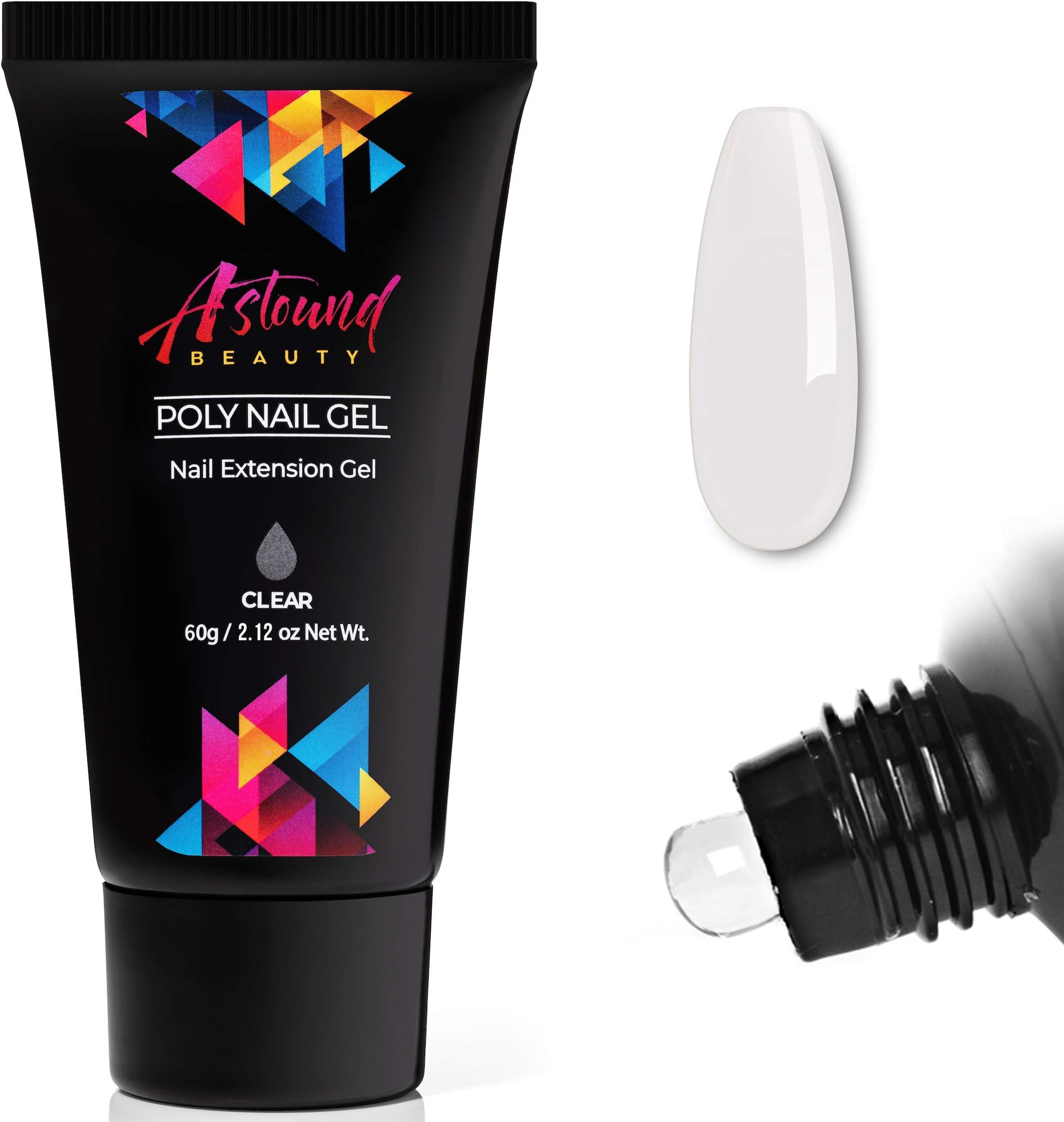 ASTOUND BEAUTY Poly Nail Gel - 60g Single Poly Nail Gel for Nail Extension (Clear)