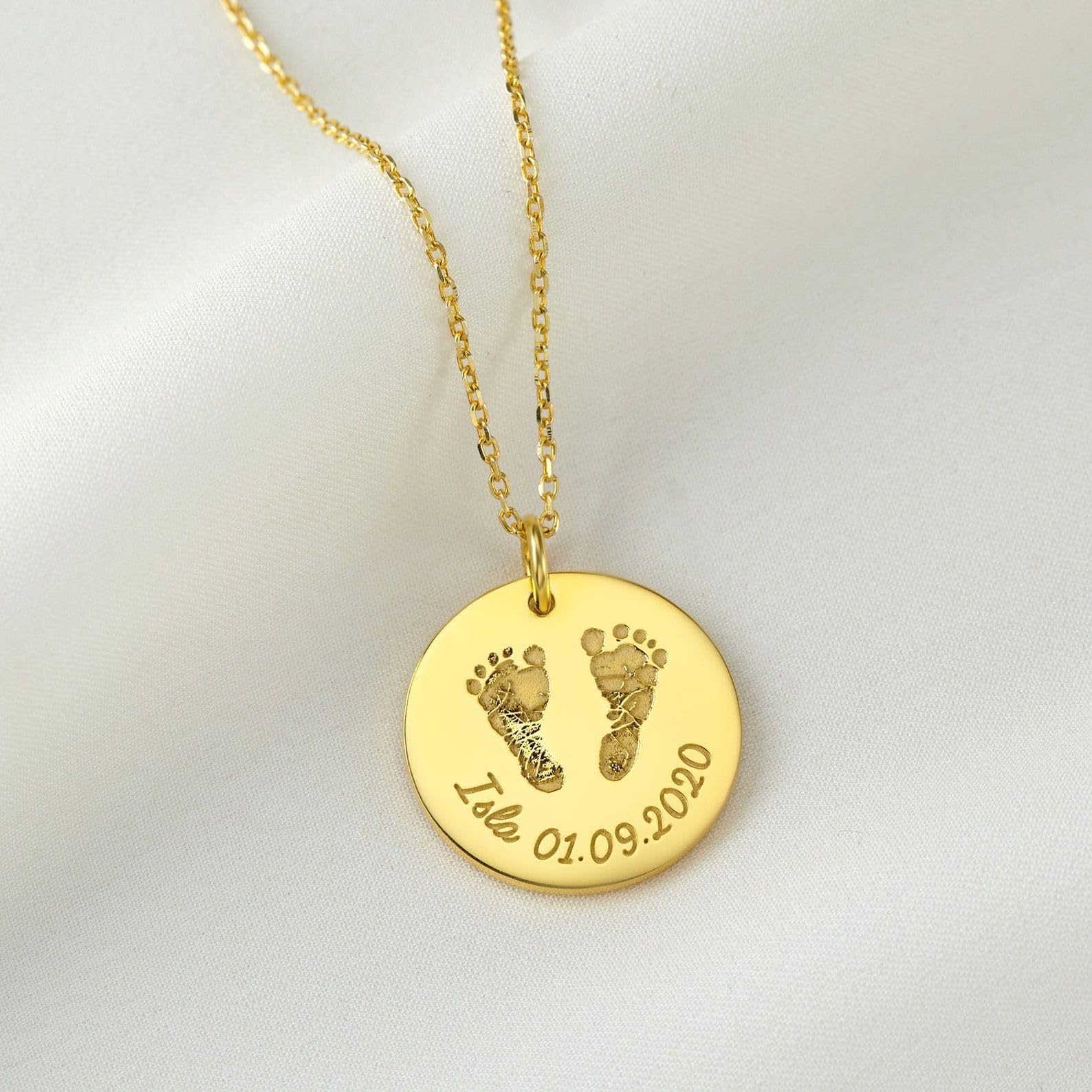 Mamá collar con pies, huella de bebé collar, Foot huella Foot joya primeriza mamá Día de la Madre Navidad cumpleaños aniversario
