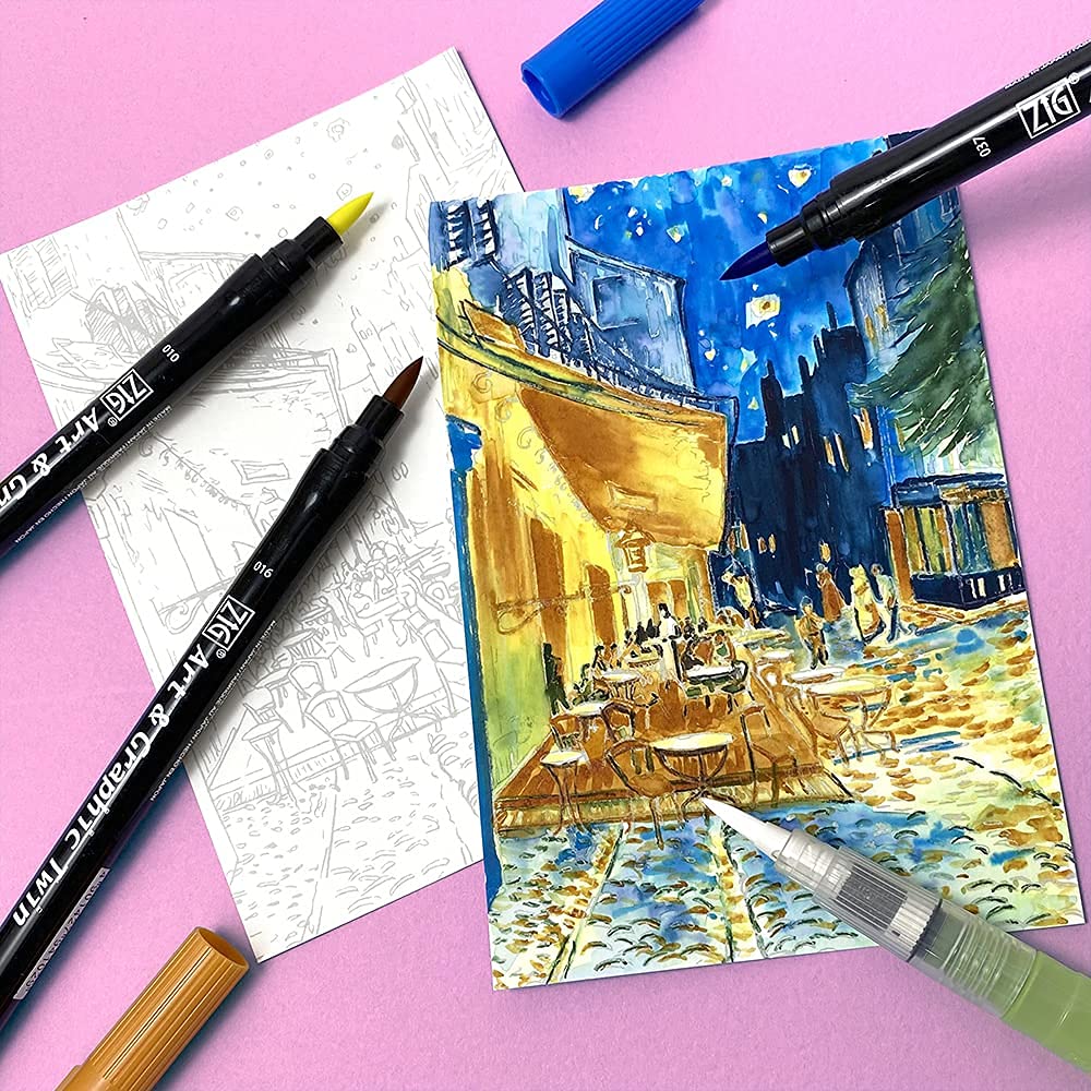 Amazon.co.jp: 呉竹 水彩入門セット 6色で描くゴッホ アート