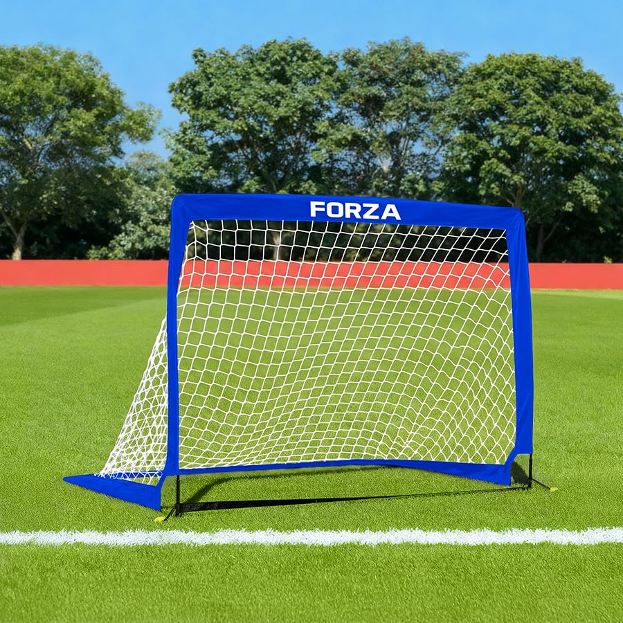 FORZA Square Pop-Up Football Goal [6 Sizes] (Electric Blue, 3ft x 2.2ft, Pair of Goals)