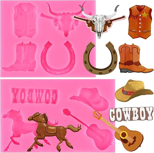 Vista 10 de Molde de silicona para cabeza de toro, para botas de flecha, herradura, pezuña de herradura, molde de fondant, molde de sillín para decoración