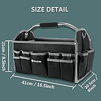 Vista 6 de WILAXI PRO Bolsas de herramientas para hombres resistentes, bolsas de herramientas plegables de 16 pulgadas, bolsa de herramientas con asa, bolsa