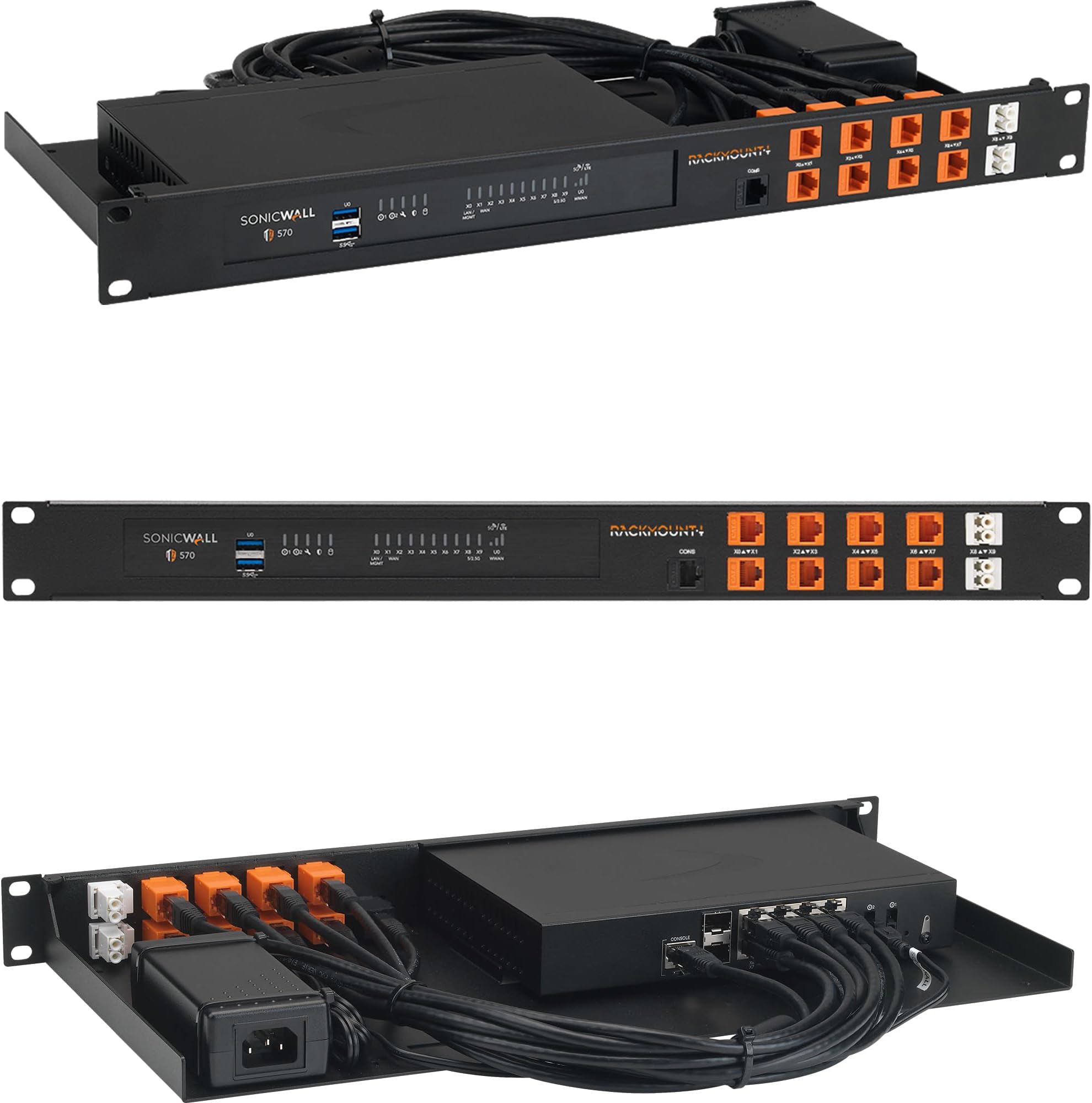 SonicWall Firewall Rack Mount - 1U Server Rack Shelf with Easy Access Front Network Connections, Properly Vented, Customized 19 Inch Rack - RM-SW-T9 by Rackmount.IT